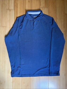 RHONE Commuter Long Sleeve Polo - Navy Blue